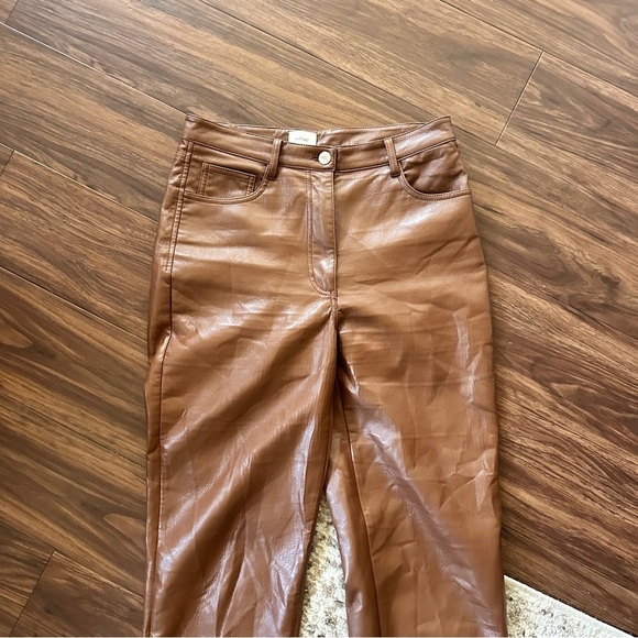 Wilfred Melina Brown Faux Leather Straight Leg Pants Size 6 - Picture 9 of 9